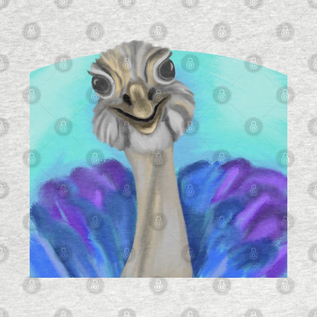 Colorful ostrich drawing by Antiope